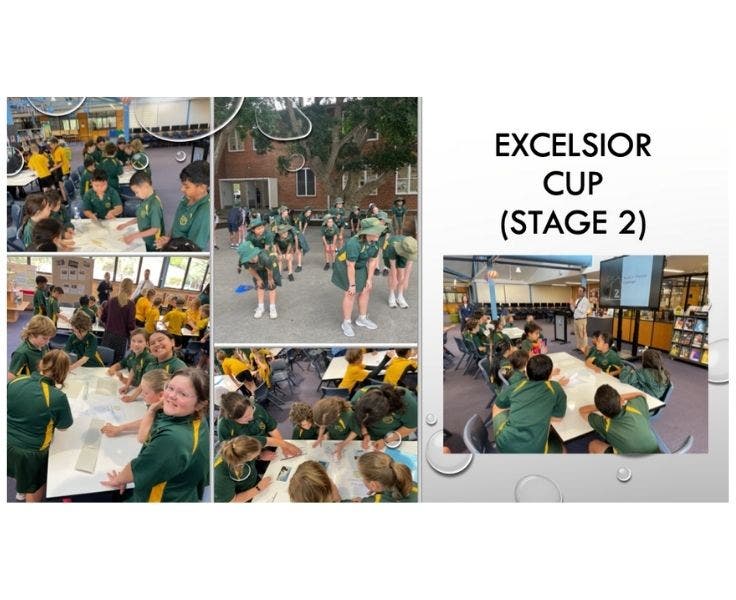 A selection of photos showing students participating in different challenges.