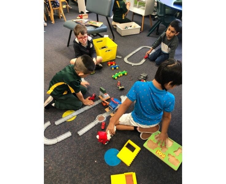 Students playing together at Orientation Day